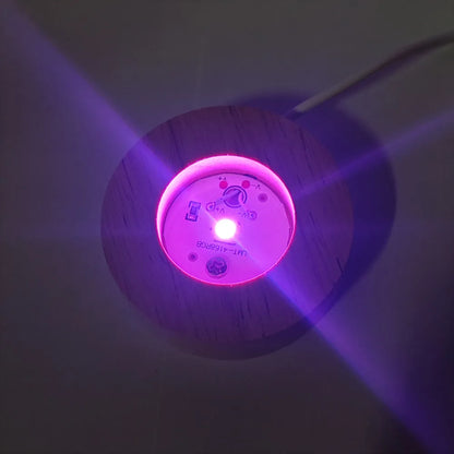 3D Crystal Ball Night Light – USB Powered Lamp With Remote Control & Wooden Base - ZOOMNSTORE