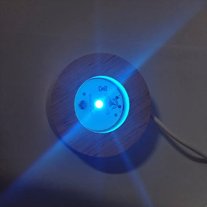 3D Crystal Ball Night Light – USB Powered Lamp With Remote Control & Wooden Base - ZOOMNSTORE