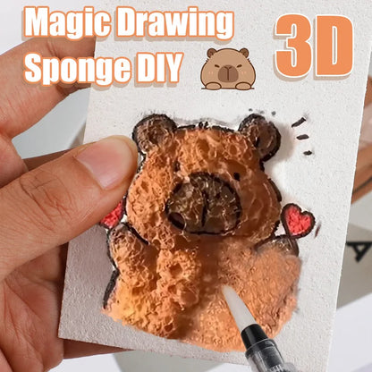 3D Drawing Magic Canvas Set - DIY Art Foam Texture with Water Brush 2636 Pcs for Kids Parties and Gifts - ZOOMNSTORE