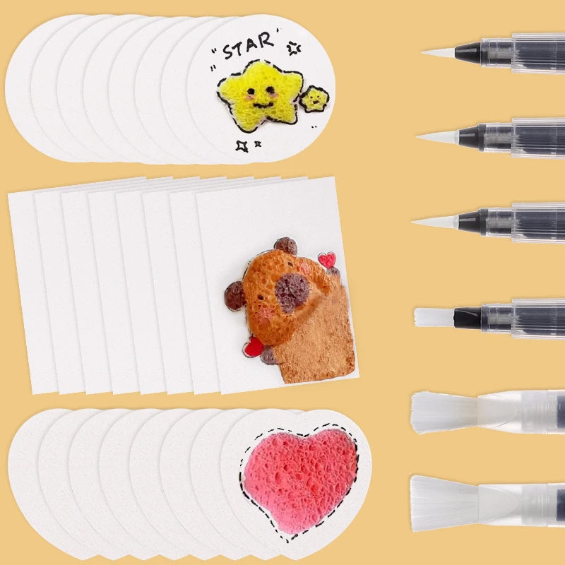 3D Drawing Magic Canvas Set - DIY Art Foam Texture with Water Brush 2636 Pcs for Kids Parties and Gifts - ZOOMNSTORE