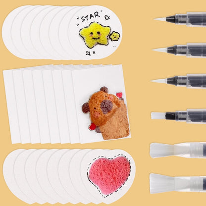 3D Drawing Magic Canvas Set - DIY Art Foam Texture with Water Brush 2636 Pcs for Kids Parties and Gifts - ZOOMNSTORE