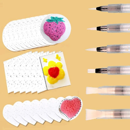 3D Drawing Magic Canvas Set - 30Pcs Kids Painting Paper with Water Brush - ZOOMNSTORE