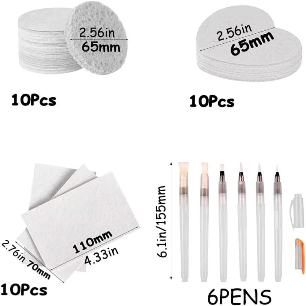 3D Drawing Magic Canvas Set - 30Pcs Kids Painting Paper with Water Brush - ZOOMNSTORE