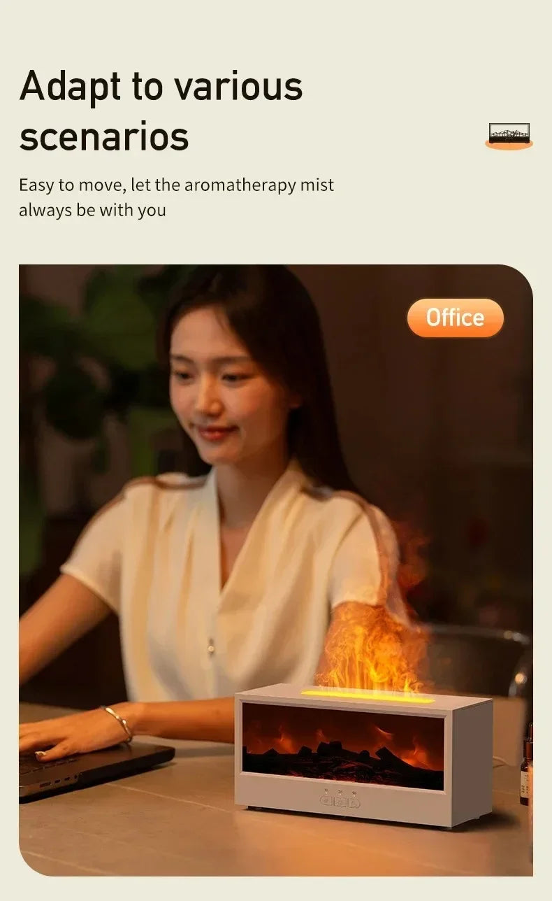 3D Flame Aromatherapy Diffuser - Essential Oil Humidifier with Color Lighting  Remote Control - ZOOMNSTORE