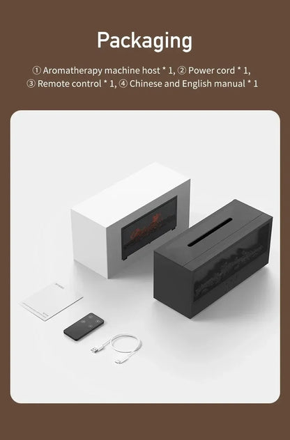 3D Flame Aromatherapy Diffuser - Essential Oil Humidifier with Color Lighting  Remote Control - ZOOMNSTORE