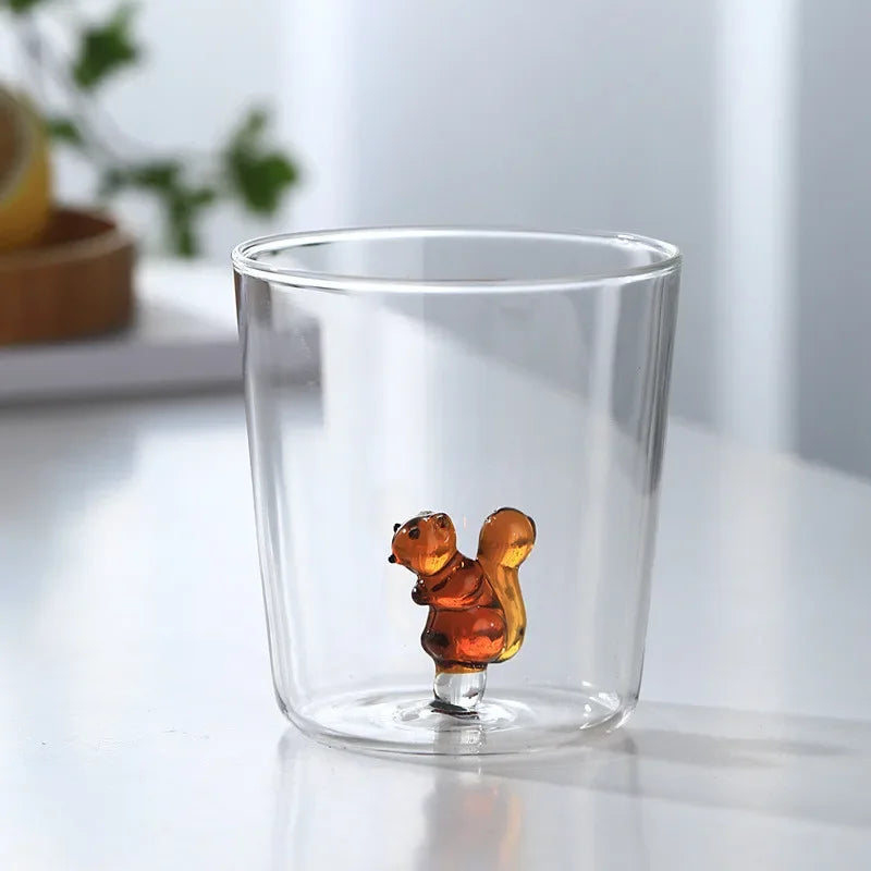 3D Glass Cup - Handmade Bubble Mug With Animal & Plant Shapes | Eco-Friendly Drinkware Gift - ZOOMNSTORE