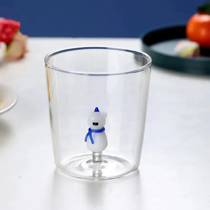 3D Glass Cup - Handmade Bubble Mug With Animal & Plant Shapes | Eco-Friendly Drinkware Gift - ZOOMNSTORE