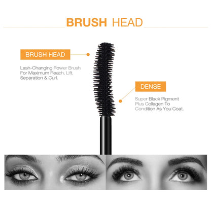 3D Lengthening Mascara - Long-Wearing Black Eyelash Brush - ZOOMNSTORE