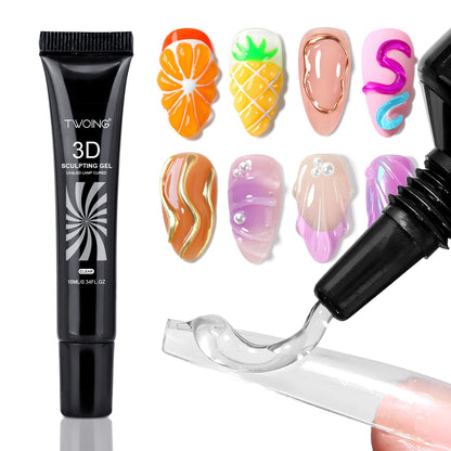 3D Nail Art Gel - Waterproof Sculpting Gel 10ml for Creative DIY Designs & Intricate Shapes - ZOOMNSTORE