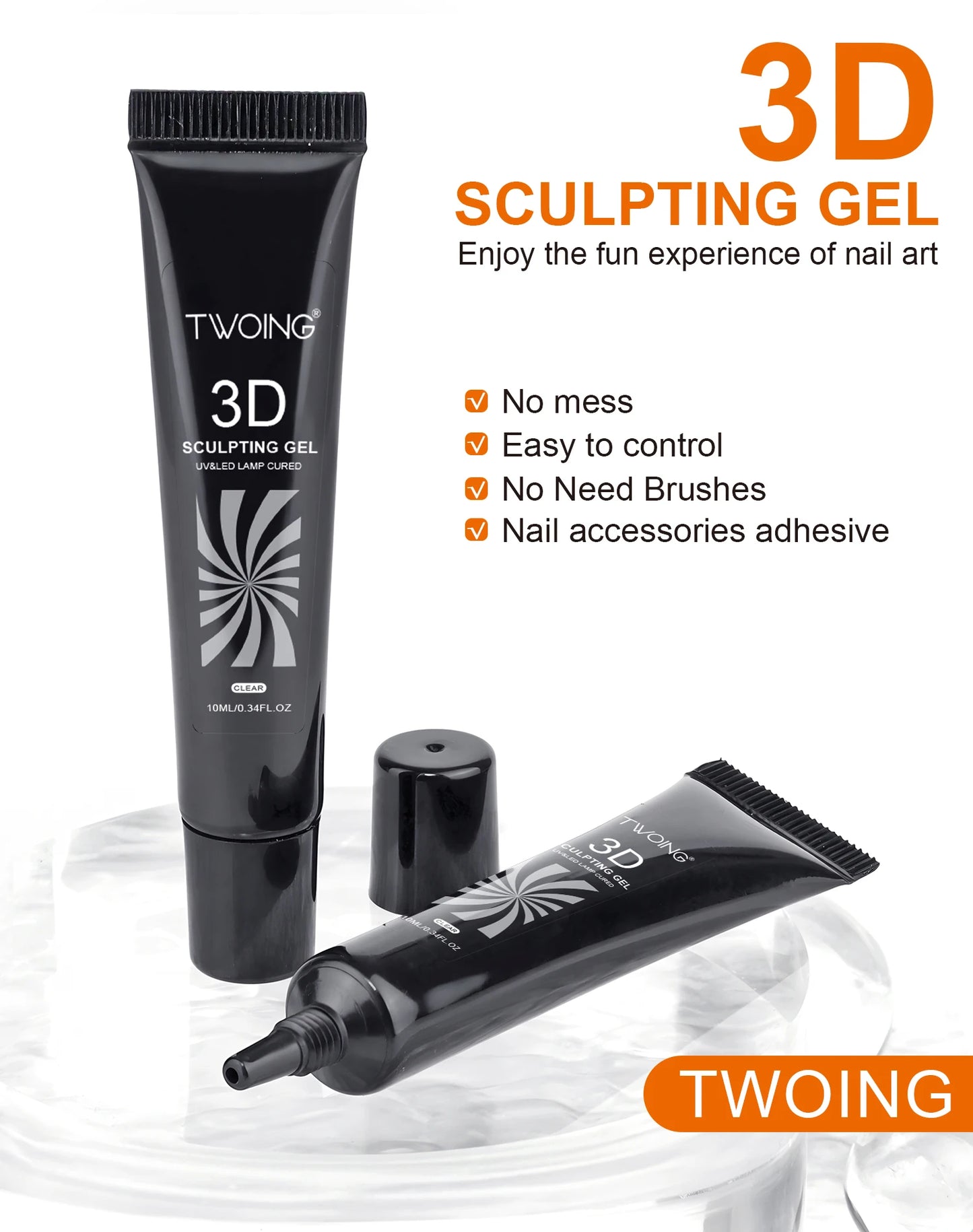 3D Nail Art Gel - Waterproof Sculpting Gel 10ml for Creative DIY Designs & Intricate Shapes - ZOOMNSTORE