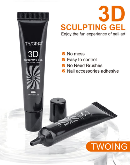 3D Nail Art Gel - Waterproof Sculpting Gel 10ml for Creative DIY Designs & Intricate Shapes - ZOOMNSTORE