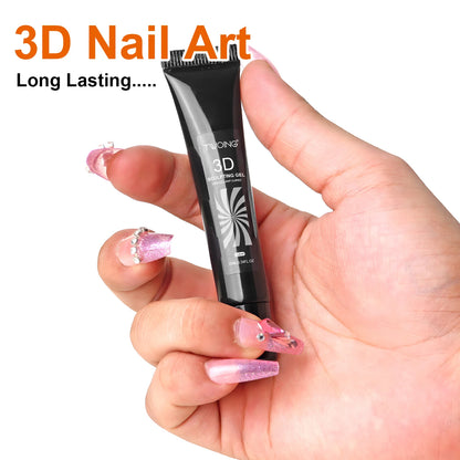 3D Nail Art Gel - Waterproof Sculpting Gel 10ml for Creative DIY Designs & Intricate Shapes - ZOOMNSTORE