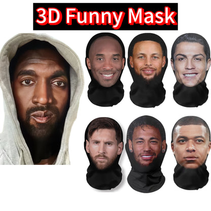 3D Printed Mask Elastic Mesh Full Face Mask for Men Women Cosplay Headwear Novelty Supplies Tricky Hood Party Cosplay Props - ZOOMNSTORE