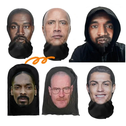 3D Printed Mask Elastic Mesh Full Face Mask for Men Women Cosplay Headwear Novelty Supplies Tricky Hood Party Cosplay Props - ZOOMNSTORE