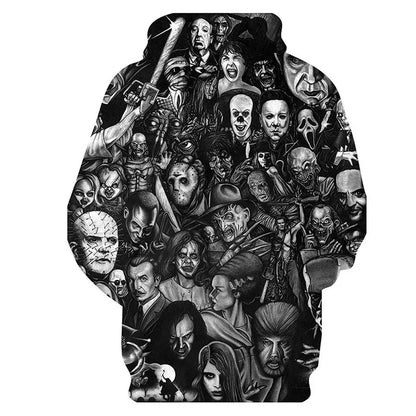3D Printed Horror Movie Hoodie - Oversized Casual Pullover for Men  Women - ZOOMNSTORE
