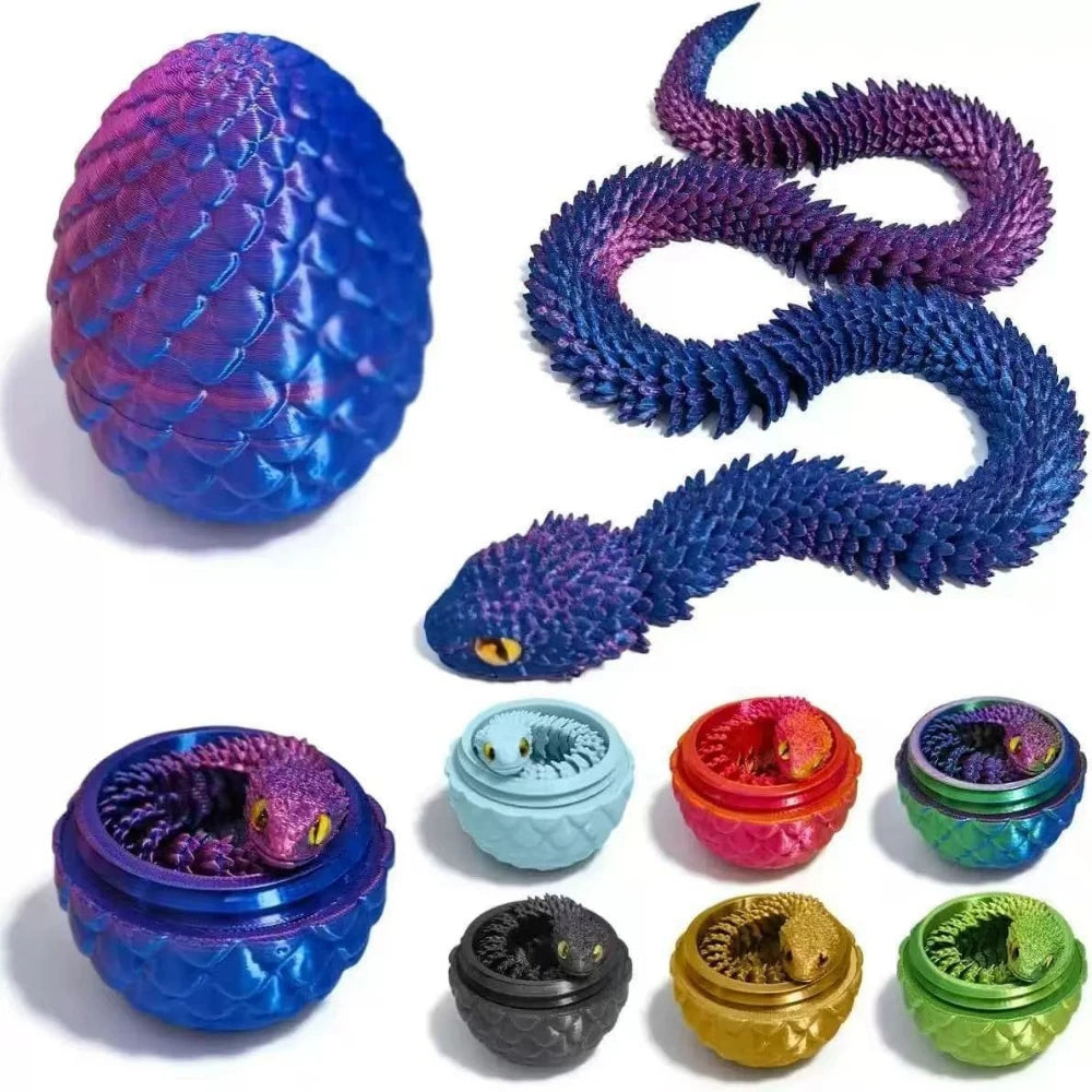 3D Printed Snake Figurine – Movable Action Figures | Flexible Posture Snake Model Toy - ZOOMNSTORE