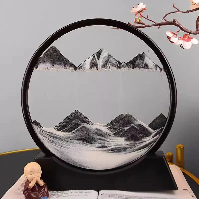 3D Quicksand Hourglass Art - Deep Sea Sandscape Picture for Home or Office Decor - ZOOMNSTORE
