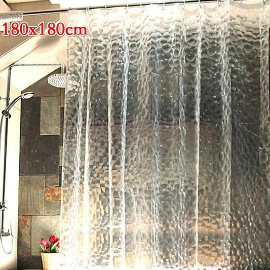 3D Waterproof Shower Curtain - Transparent Thicker Bath Curtain 180x180cm - ZOOMNSTORE