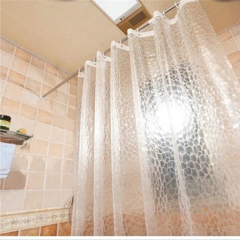 3D Waterproof Shower Curtain - Transparent Thicker Bath Curtain 180x180cm - ZOOMNSTORE