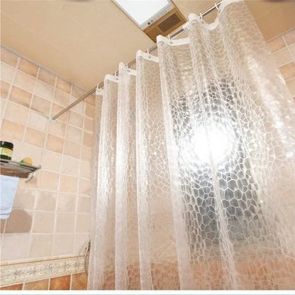3D Waterproof Shower Curtain - Transparent Thicker Bath Curtain 180x180cm - ZOOMNSTORE