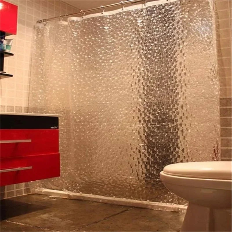 3D Waterproof Shower Curtain - Transparent Thicker Bath Curtain 180x180cm - ZOOMNSTORE
