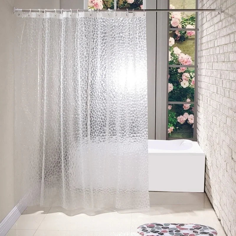 3D Waterproof Shower Curtain - Transparent Thicker Bath Curtain 180x180cm - ZOOMNSTORE