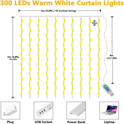 3M LED Fairy String Lights - USB Holiday Garland for Home Garden Christmas Party Wedding - ZOOMNSTORE