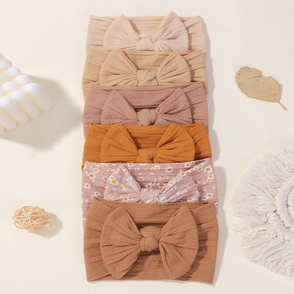 3Pcs Solid Color Baby Headband Bow Children Hair Band Elastic Nylon Newborn Headbands Soft Turban Headwrap Kid Hair Accessories - ZOOMNSTORE