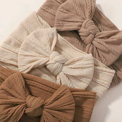 3Pcs Solid Color Baby Headband Bow Children Hair Band Elastic Nylon Newborn Headbands Soft Turban Headwrap Kid Hair Accessories - ZOOMNSTORE