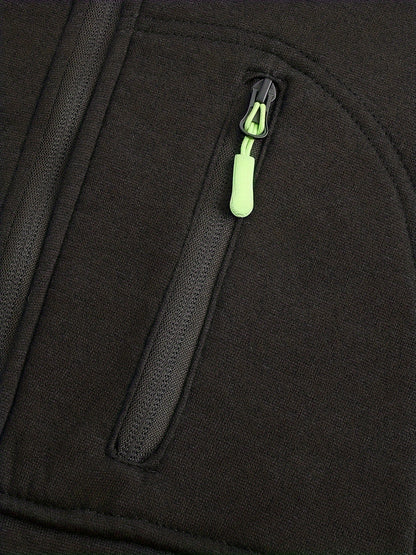 Mens Zipper Hoodie - Casual Full-Zip Sweatshirt with Pockets for Outdoor Activities - ZOOMNSTORE
