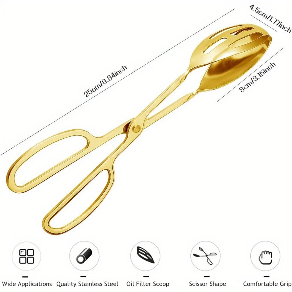 Stainless Steel Food Tongs - Multipurpose Non-Slip Kitchen Utensils for Serving Salad Bread and Barbecue - ZOOMNSTORE