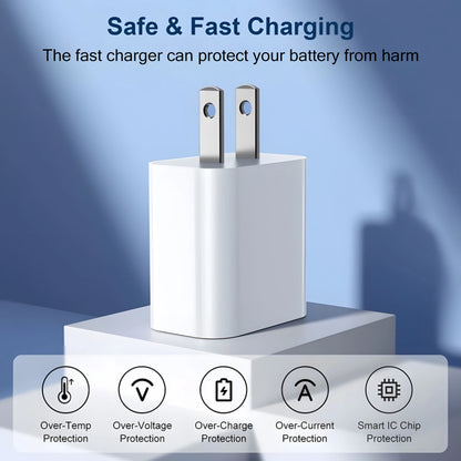 40W Fast Charger For iPhone 14 13 12 11 Pro Max X XS iPad USB Type C Fast Charging Data Cable Phone Charger Set Accessories - ZOOMNSTORE