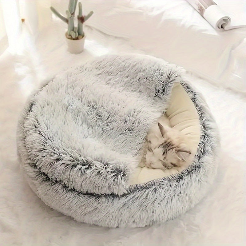 Plush Calming Pet Bed - Washable Non-Slip for Small to Medium Dogs  Cats - ZOOMNSTORE
