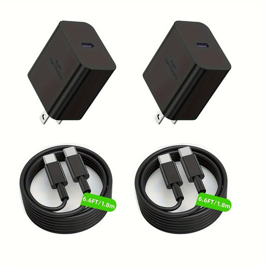 2Pack 45W For Samsung Super Fast Charger Block &6.6FT USBC Cable For Galaxy S24 Ultra/S24+/S23 S22 S21 Ultra/Plus, IPad Pro/Air - ZOOMNSTORE
