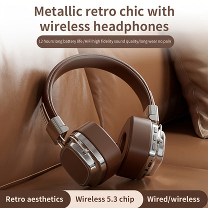 Retro Wireless Headphones - V53 Heavy Bass Noise-Cancelling Long Battery Life - ZOOMNSTORE