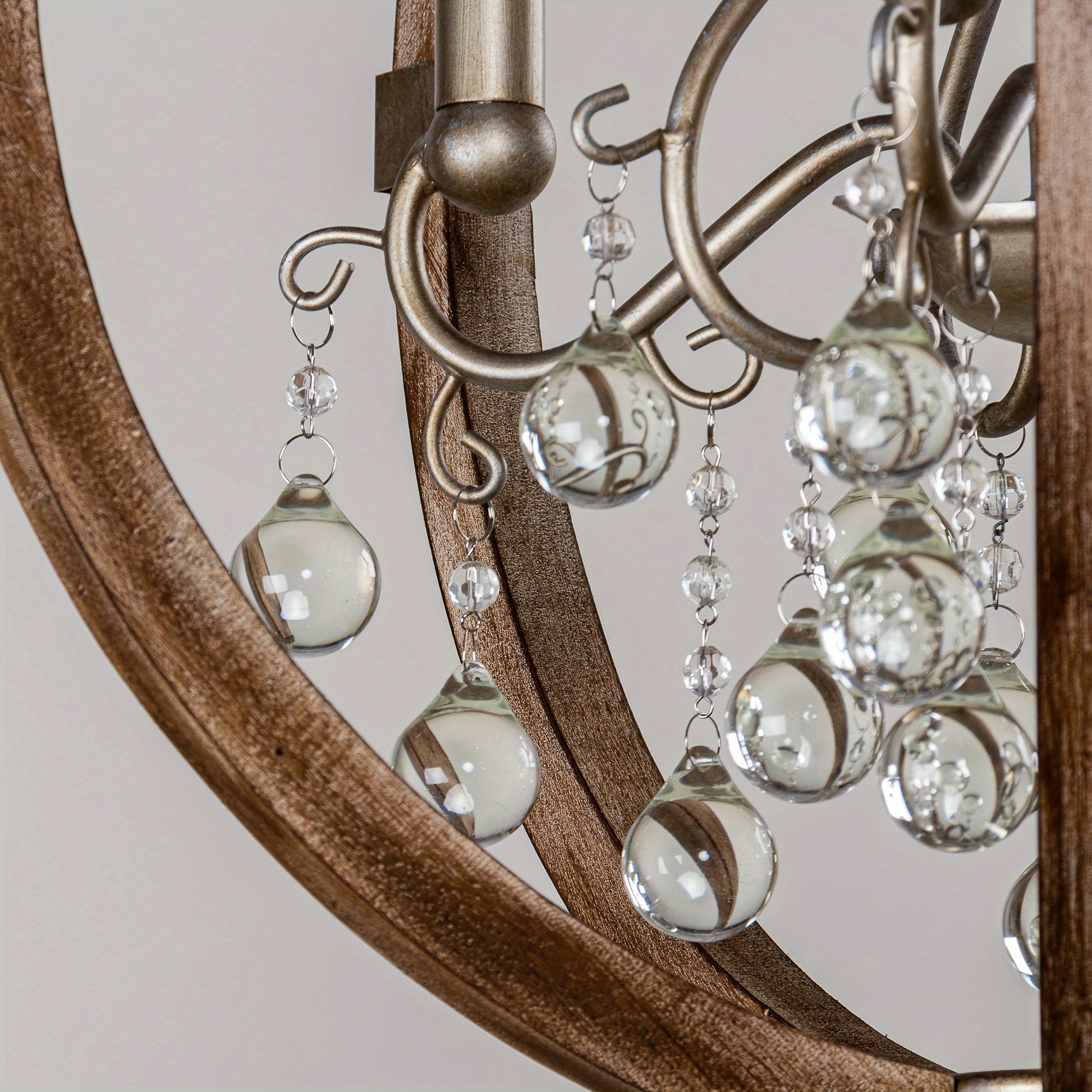 Brown Caged Chandelier - 4-Light Rustic Ceiling Fixture - ZOOMNSTORE