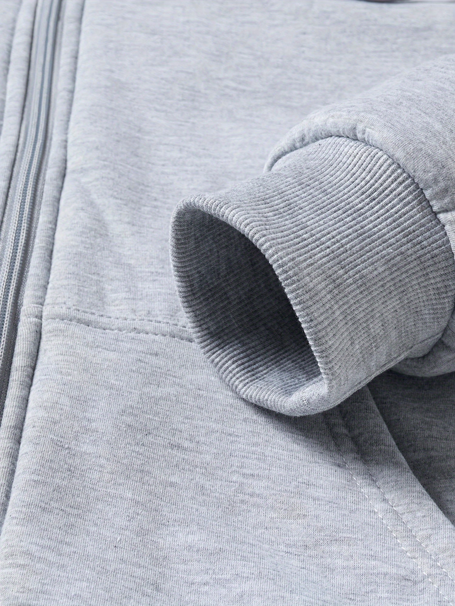 Mens Plush Zip-Up Hooded Sweatshirt - Warm Long Sleeve Jacket for Fall  Winter with Drawstring and Pockets - ZOOMNSTORE