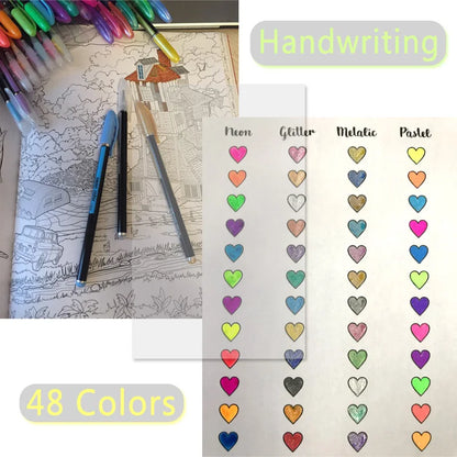 48-Color Brush Pen Set - Kawaii Art Markers for Drawing and Crafts - ZOOMNSTORE