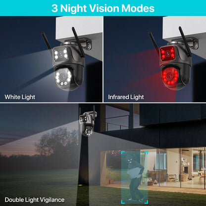 4K 8MP Outdoor PTZ Camera - Dual Lens AI Auto Tracking CCTV with Audio - ZOOMNSTORE