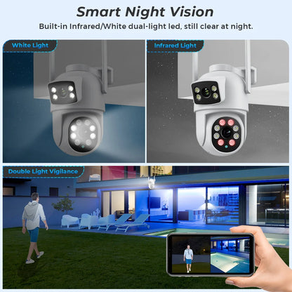 4K 8MP PTZ Outdoor WiFi Security Camera - Dual Lens Human Detection Audio O-Kam Pro - ZOOMNSTORE