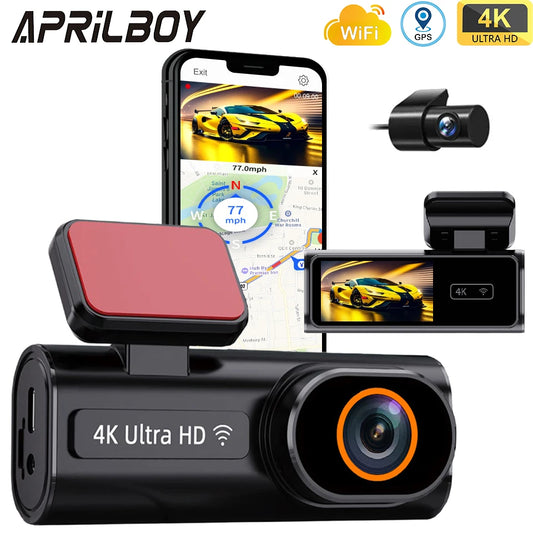 Ultra HD 4K Car Dash Cam - Mini WIFI DVR with 24H Parking Monitor Night Vision GPS  Optional Rear View Camera - ZOOMNSTORE