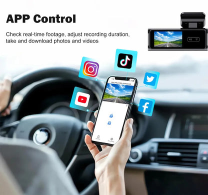 Ultra HD 4K Car Dash Cam - Mini WIFI DVR with 24H Parking Monitor Night Vision GPS  Optional Rear View Camera - ZOOMNSTORE