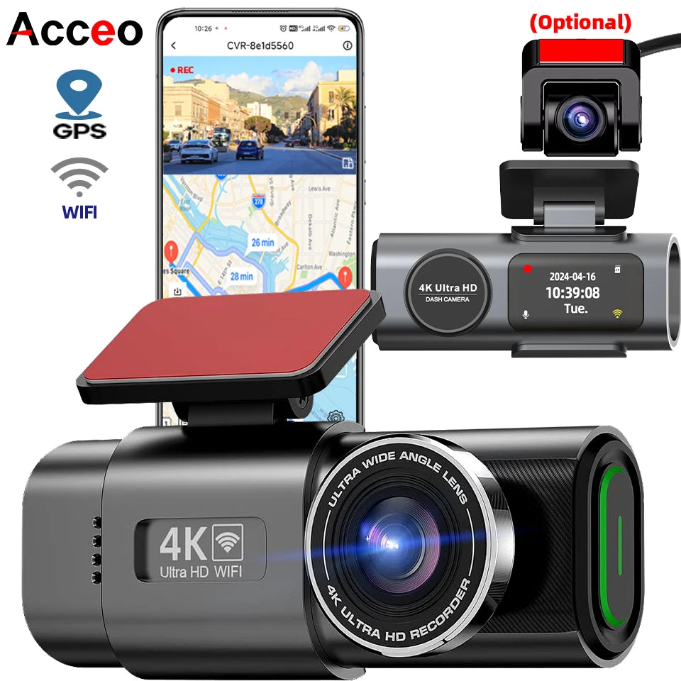 4K UHD Dash Cam - Night Vision Car Camera with Wi-Fi  GPS 24H Parking Mode - ZOOMNSTORE