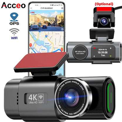 4K UHD Dash Cam - Night Vision Car Camera with Wi-Fi  GPS 24H Parking Mode - ZOOMNSTORE