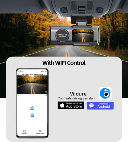 4K UHD Dash Cam - Night Vision Car Camera with Wi-Fi  GPS 24H Parking Mode - ZOOMNSTORE