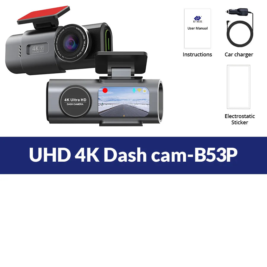 4K UHD Dash Cam - Night Vision Car Camera with Wi-Fi  GPS 24H Parking Mode - ZOOMNSTORE