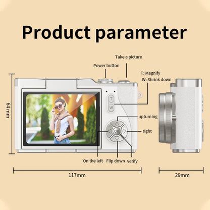 4K Digital Camera - 48MP Compact CCD Sensor Camera with 8X Zoom & 180° Flip Screen - ZOOMNSTORE
