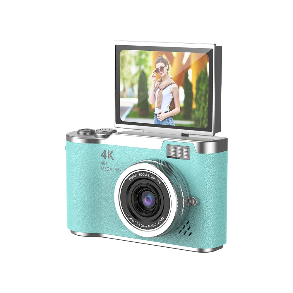 4K Digital Camera - 48MP Compact CCD Sensor Camera with 8X Zoom & 180° Flip Screen - ZOOMNSTORE