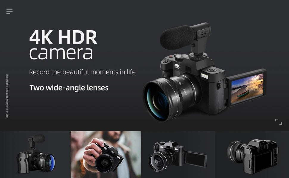 4K Digital Camera - 48MP Travel Vlogging Camera | 16X Digital Zoom & Flip Screen - ZOOMNSTORE