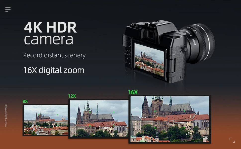4K Digital Camera - 48MP Travel Vlogging Camera | 16X Digital Zoom & Flip Screen - ZOOMNSTORE